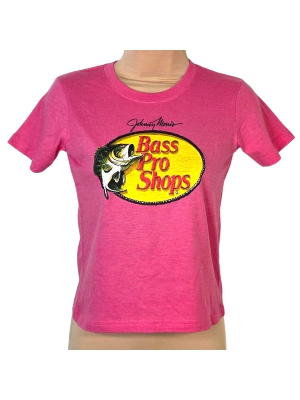 Bass Pro Shop Youth Medium Woodcut Short Sleeve Tee Pink NWT